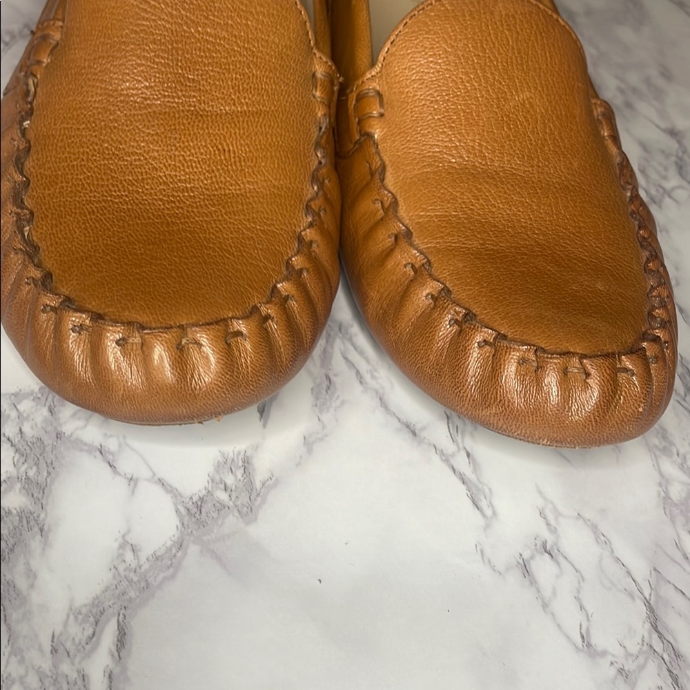 Cole Haan Tan Evelyn Pecan Leather Loafers Classic Flats size 7 1/2 W13572 - Picture 6 of 7
